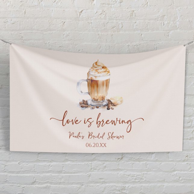 Banderoles Love Is Brewing grains de café Baby Shower (Créateur téléchargé)