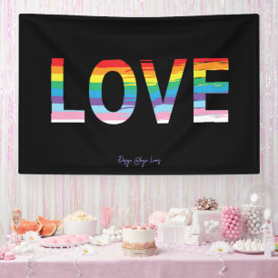 Banderoles LOVE LGBTQIA Rainbow Flag, lettre de fierté