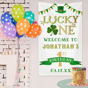 Banderoles Lucky One St. Patrick's Day 1er anniversaire Bienv