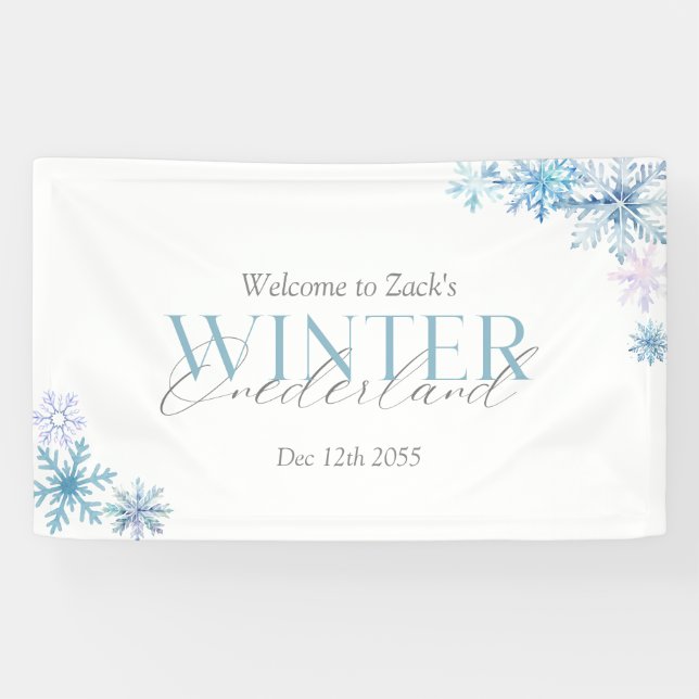 Banderoles lue Winter Wonderland Snowflake Premier Anniversai (Horizontal)