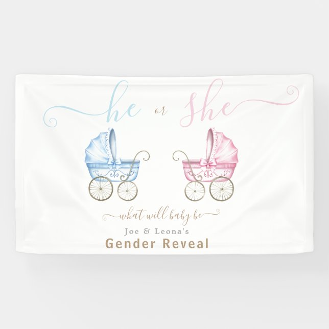 Banderoles Lui ou elle, Pink ou Blue Stroller Genre Reveillez (Horizontal)