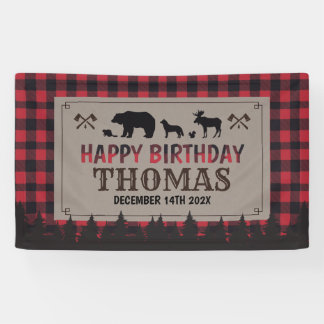 Banderoles Lumberjack birthday banner