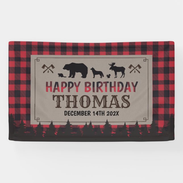 Banderoles Lumberjack birthday banner (Horizontal)