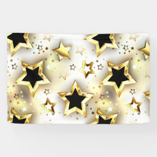 Banderoles Lumière transparente avec étoiles or
