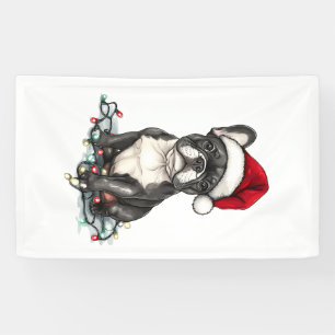 Banderoles Lumières de Noël Bouledogue Français Cadeaux Chien