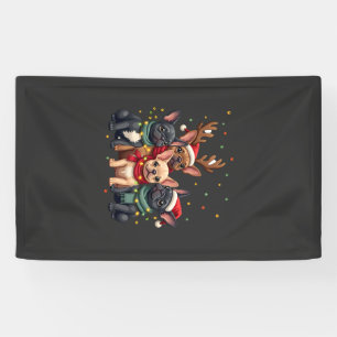Banderoles Lumières de Noël Bouledogues Français Xmas Chien F