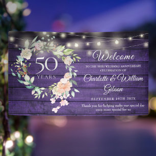Banderoles Lumières Florales Rustiques pour les 50 Ans de Mar