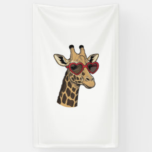 Banderoles Lunettes de soleil à cœur de girafe gravé vintage 