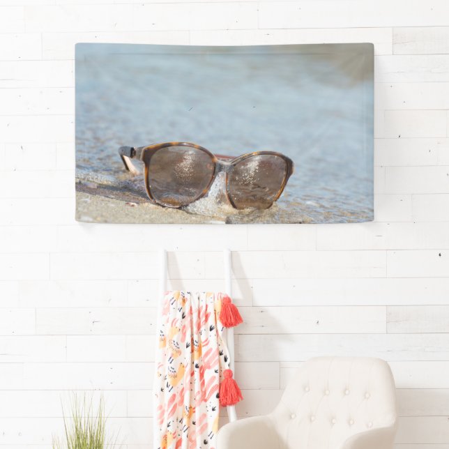 Banderoles Lunettes de soleil sur la plage (En situation)