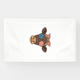 Banderoles Lunettes de soleil tête de vache patriotique desig