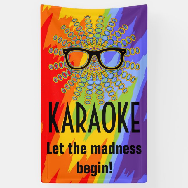 Banderoles Lunettes Nerd ensoleillées + votre backgr. & idées (Vertical)