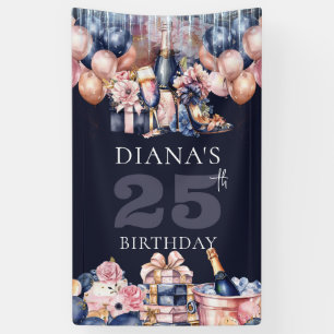 Banderoles Luxe Toute Année Anniversaire Personnalisé