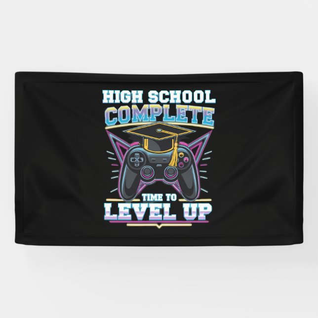 Banderoles Lycée Complet Gamer Gaming Graduation (Horizontal)