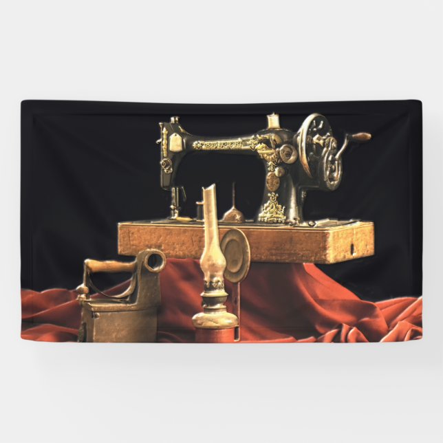 Banderoles Machine à coudre vintage (Horizontal)