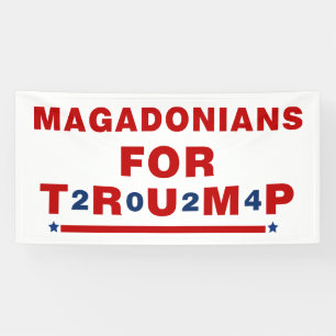 Banderoles Magadoniens pour Trump 2024 Red Blue Star