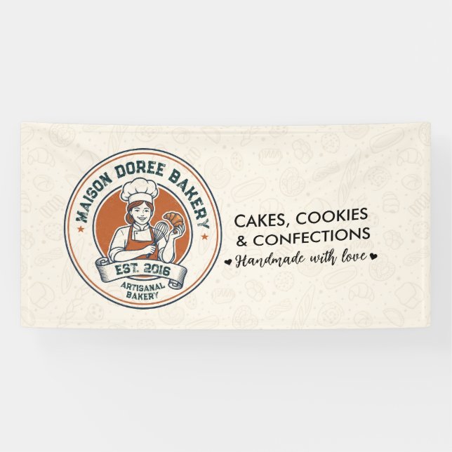 Banderoles Magasin de Boulangerie Pâtissier Dessert Friandise (Horizontal)