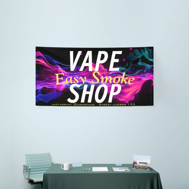 Banderoles Magasin de vapeur de fumée colorée (Salon professionnel)