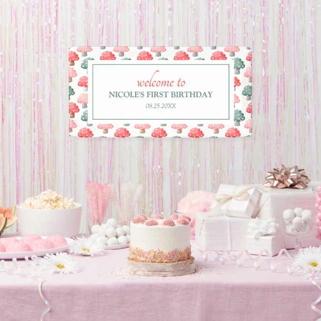 Banderoles Magie Whimsical mignon Champignons colorés Anniver (Fête)