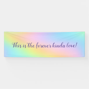 Banderoles Magnificent Pastel Rainbow Wedding Forever Love