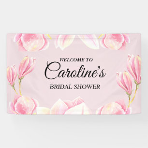 Banderoles Magnifique douche de mariée aquarelle rose élégant