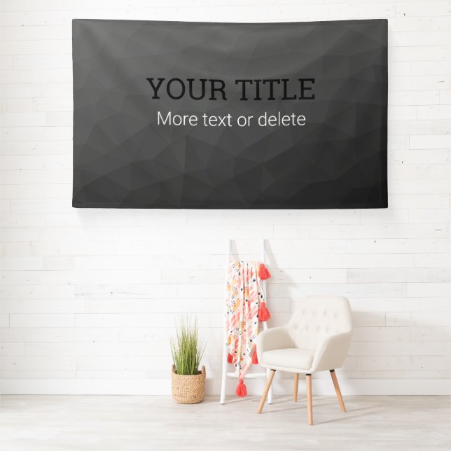 Banderoles Maille géométrique gris foncé Triangle texte perso (Insitu)
