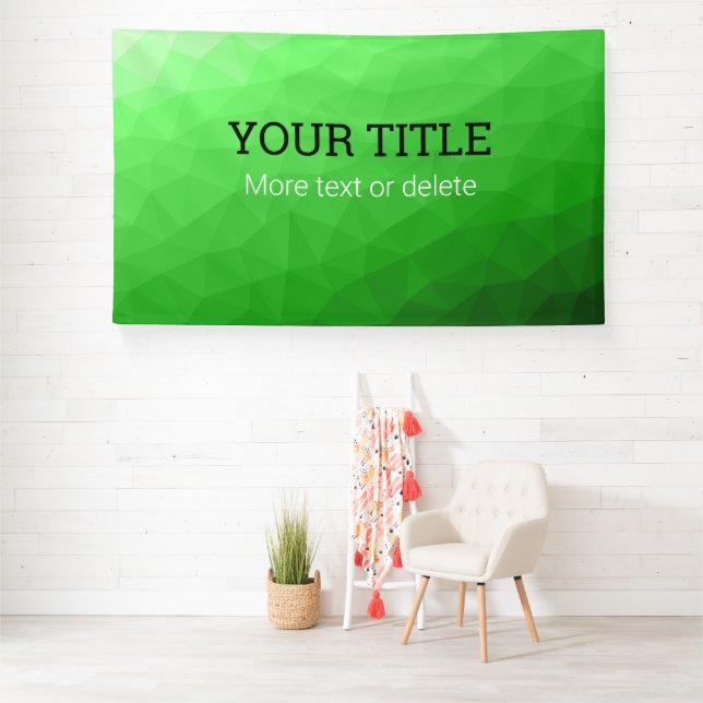 Banderoles Maille géométrique vert clair Triangle texte perso (Insitu)