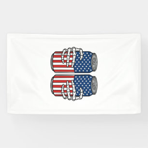 Banderoles Mains de squelette patriotiques vintage tenant des
