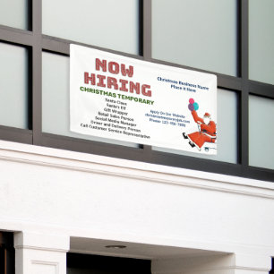 Banderoles Maintenant Embauche Aide Affaires Fêtes de Noël Pe