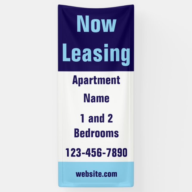 Banderoles Maintenant Location Appartement Nom Bleu Clair Ble (Vertical)