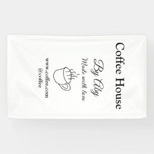 Banderoles Maison de café faite avec amour ajoutez le texte d