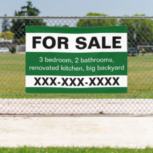 Banderoles Maison de luxe personnalisée à vendre Vert Blanc