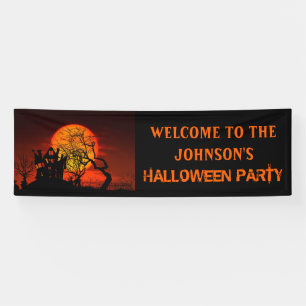Banderoles Maison Hantée Effrayante & Fête d'Halloween sous l