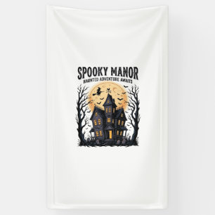 Banderoles Maison Hantée Halloween Gravure Vintage Art de Nui