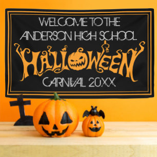 Banderoles Maison hantée Halloween personnalisée Carnaval Noi