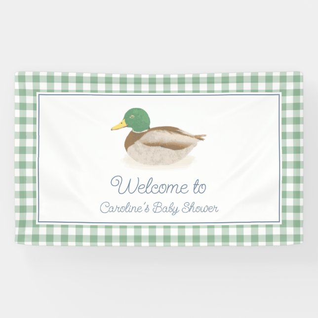 Banderoles Mallard Canard Pays Baby shower de chasse Bienvenu (Horizontal)