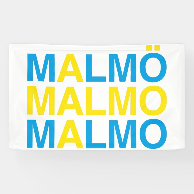 Banderoles MALMO Swedish Flag (Horizontal)