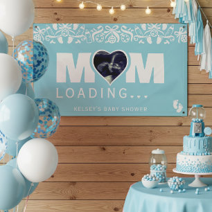 Banderoles Maman charge une photo d'échographie Baby Shower B