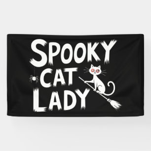 Banderoles Maman Chat Effrayant Dame Chat Effrayant Halloween