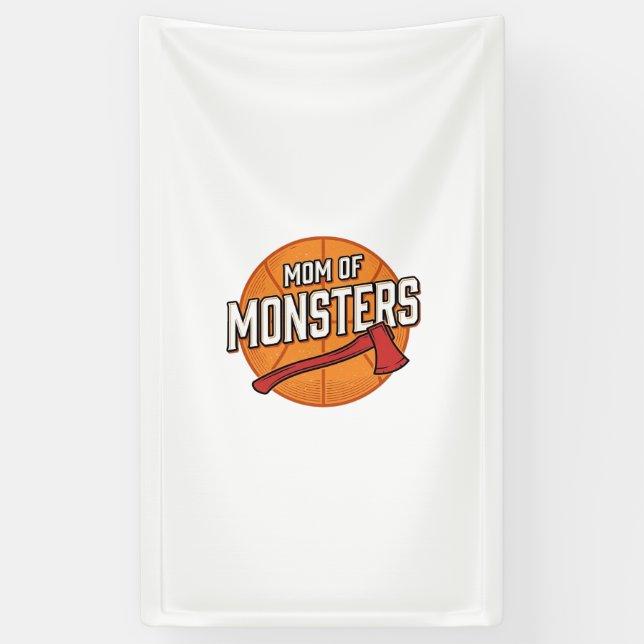 Banderoles Maman de monstres Conception de maman de basket-ba (Vertical)