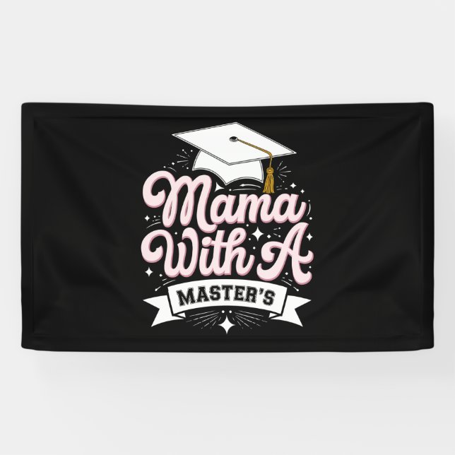 Banderoles Maman diplômée avec une maîtrise maman (Horizontal)