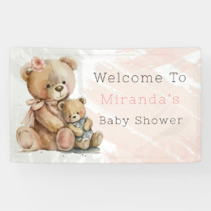 Banderoles Maman et Me Teddy Bear Baby shower Bienvenue