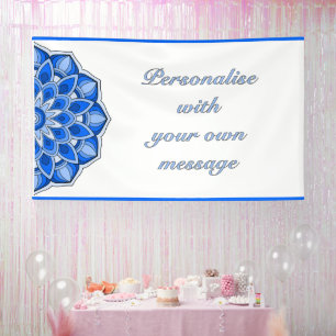 Banderoles Mandala en bleu