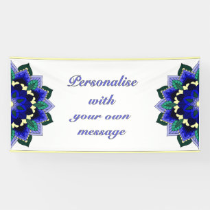 Banderoles Mandala en bleu