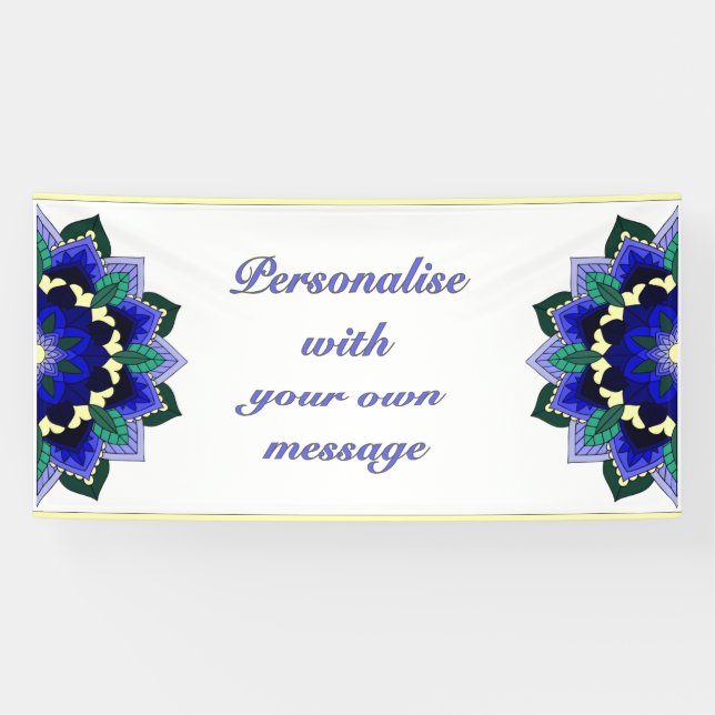 Banderoles Mandala en bleu (Horizontal)