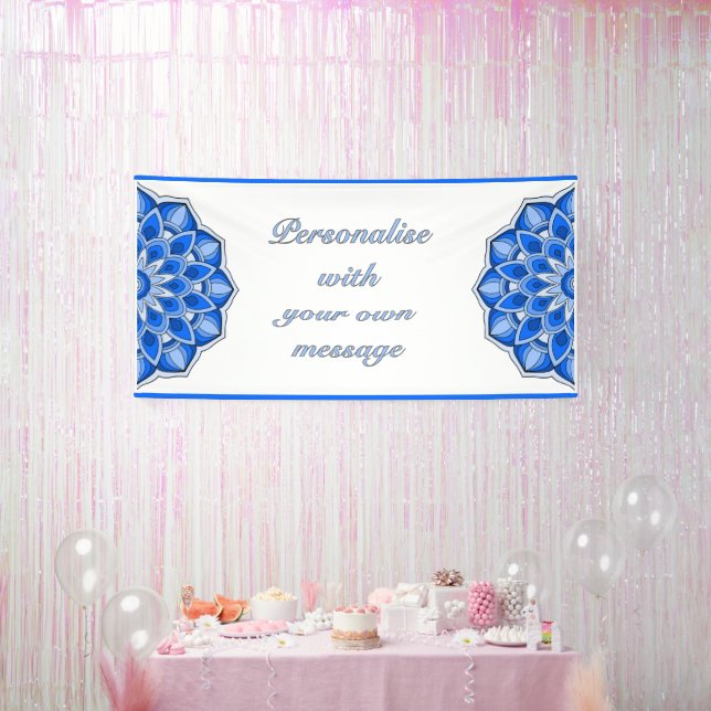 Banderoles Mandala en bleu (Fête)