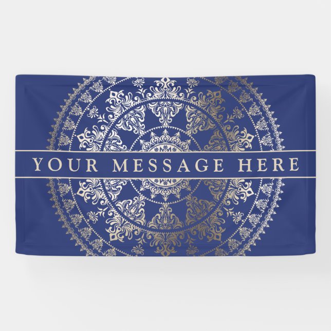 Banderoles Mandala fait sur commande de feuille d'or de (Horizontal)