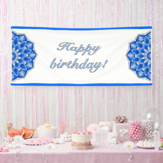 Banderoles Mandala in blue birthday