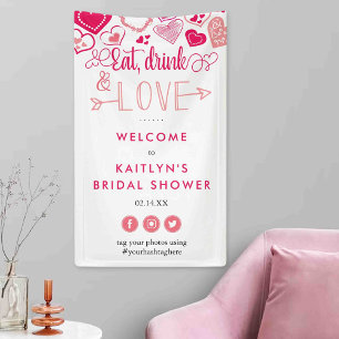 Banderoles "Manger, Boire & Aimer" Bridal Shower de la Saint-