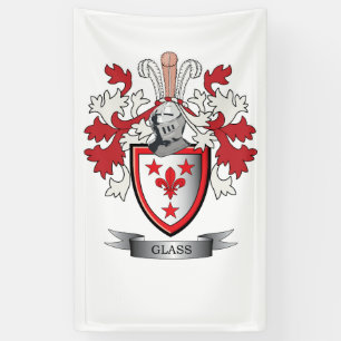 Banderoles Manteau de crête de famille des bras en verre