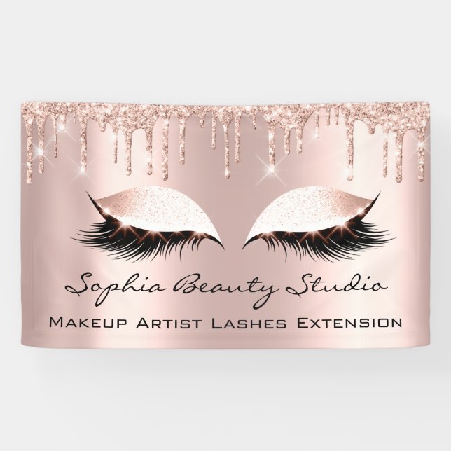 Banderoles Maquillage Artiste Eyelashes Roses gouttes Parties (Horizontal)